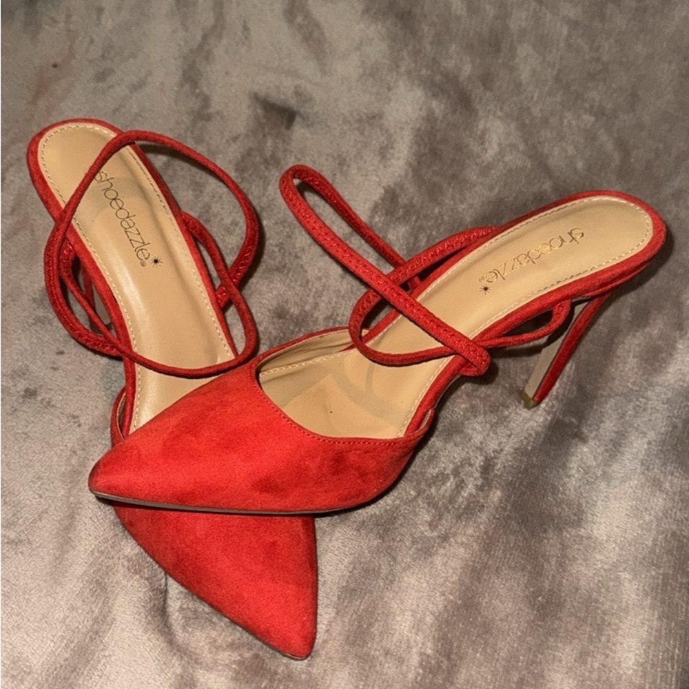Shoe Dazzle Women's Red Strappy Heels